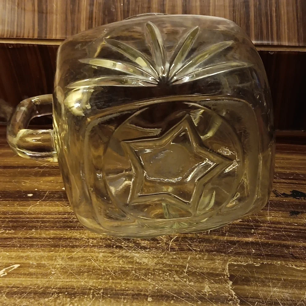 Vintage 1950s mcm Federal Glass Starburst 1 qt pitcher